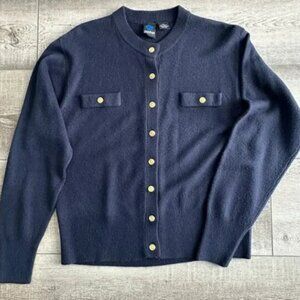 Vintage Panther Cardigan Sweater Size M Gold Buttons Classic Luxury Preppy
